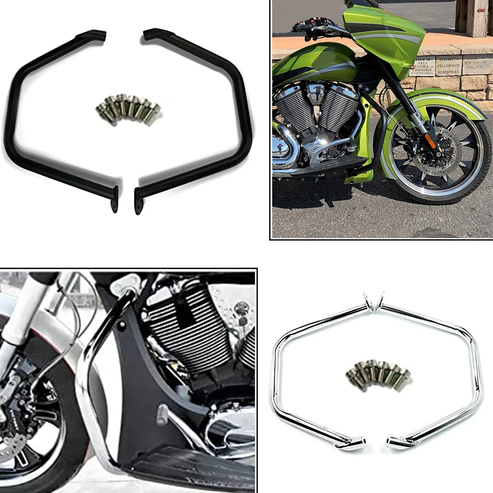 

Motorcycle Crash Bars Engine Guard Stunt Cage Bumper For Victory Cross Country 8 Ball Cross Roads Classic Hardball Magnum