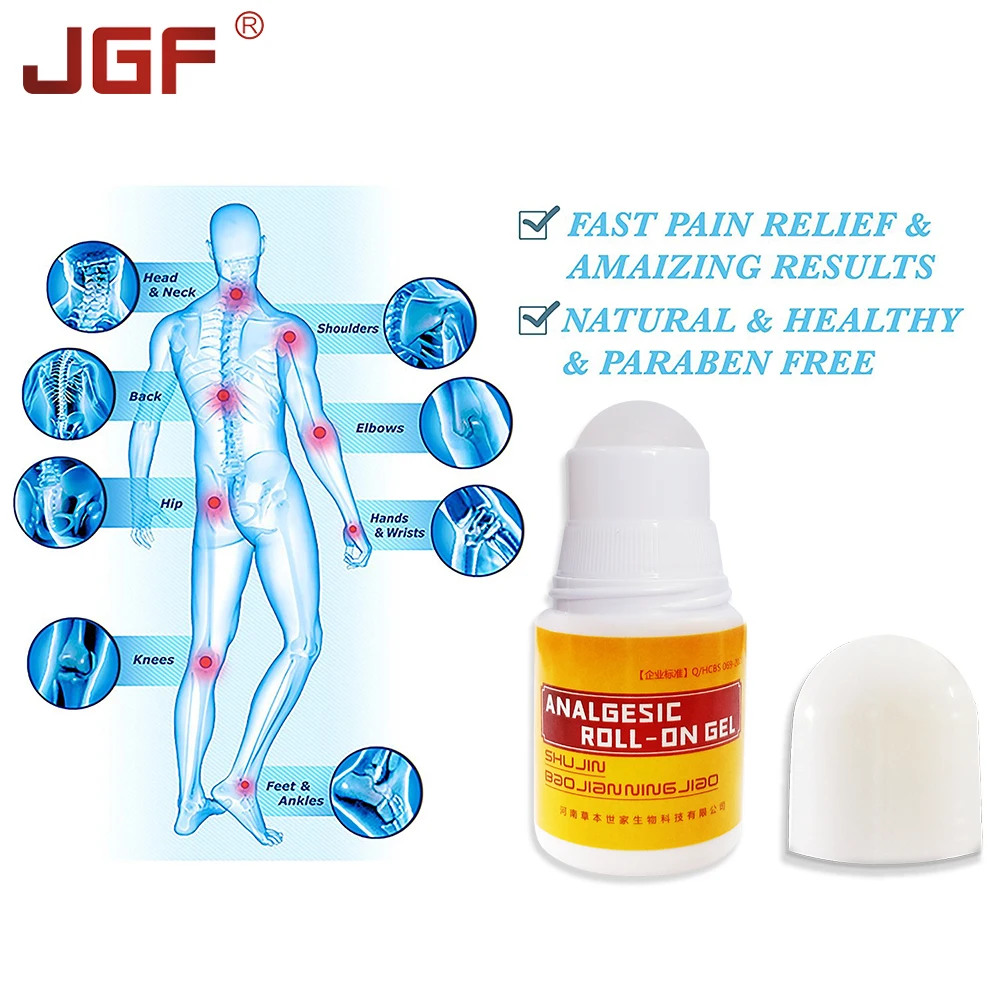 JGF 2pcs Pain Relief Cream Chinese Medical Pain Gel Analgesic Roll-on Gel For Rheumatoid Arthritis Joint Neck Waist Pain Relief