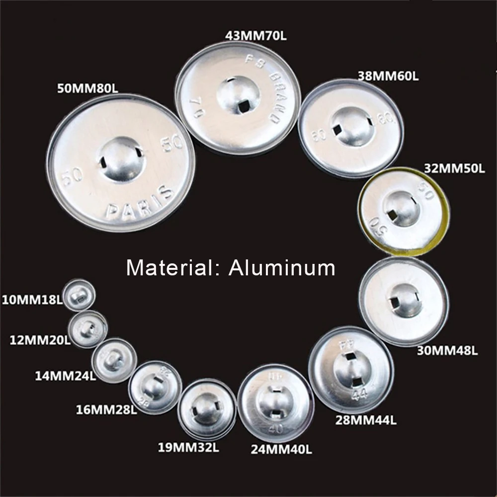 100 sets Covered buttons Button embryo Buttons in aluminum Coat buttons Aluminum base cloth buckle Wrap cloth button embryo