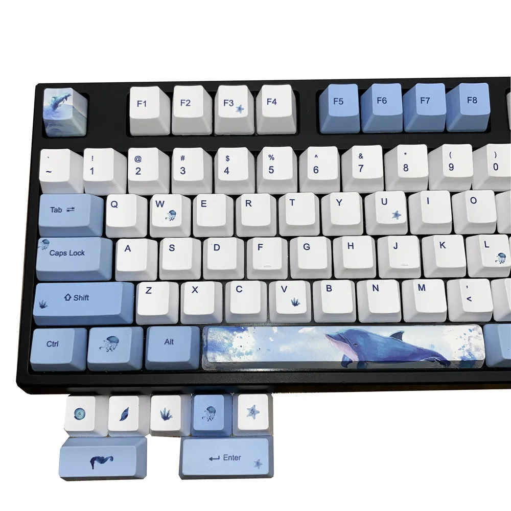 Whale OEM PBT Keycaps Volledige set mechanische toetsenbord Keycaps PBT Dye-sublimatie Keycap GK61