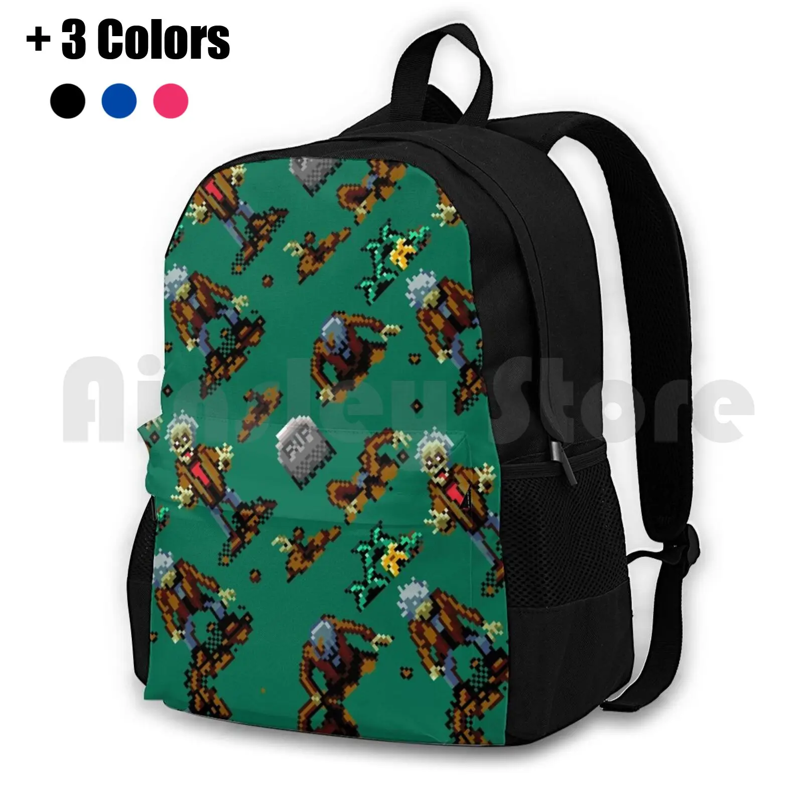 Zombies Pattern Vintage Gaming Ggl8r-Zamn Outdoor Hiking Backpack Riding Climbing Sports Bag Hobbies Gaming Gamer Games Video