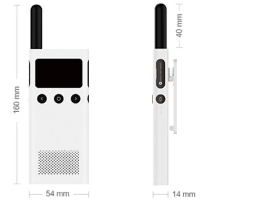 Xiaomi Mijia-Smart Walkie Talkie, 1S com Rádio FM, Alto-falante, Standby, Smart Phone APP, Compartilhamento de Localização, Fast Team Talk, 95%, Novo