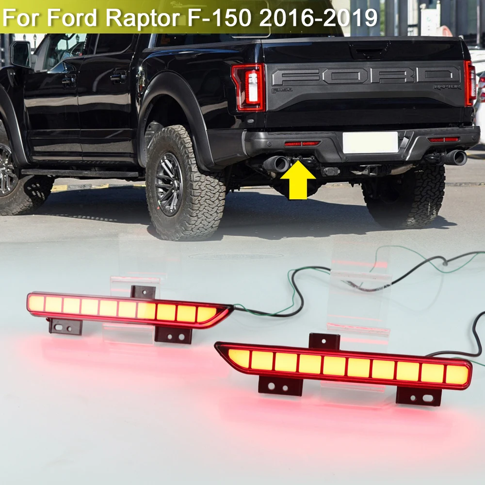 

LED Rear Bumper Reflector Warning Light Brake Light Turn Signal Light Reversing Lights For Ford Raptor F-150 2016 2017 2018 2019