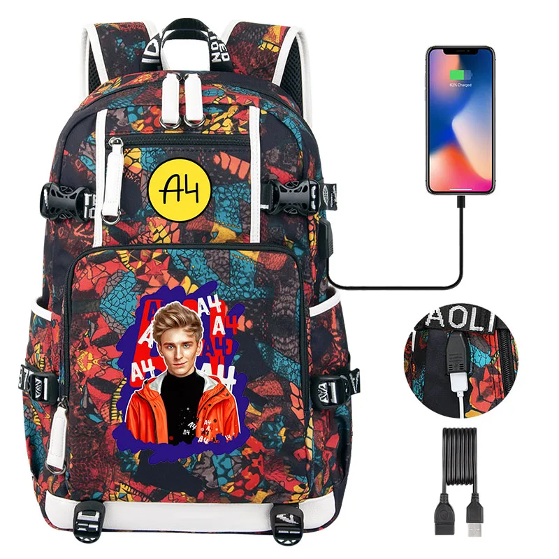 

а4 мерч рюкзак Fashion Children's School Backpacks Girl Boy Merch A4 Lamba Book Bags USB Charging Men Women Travel Bag