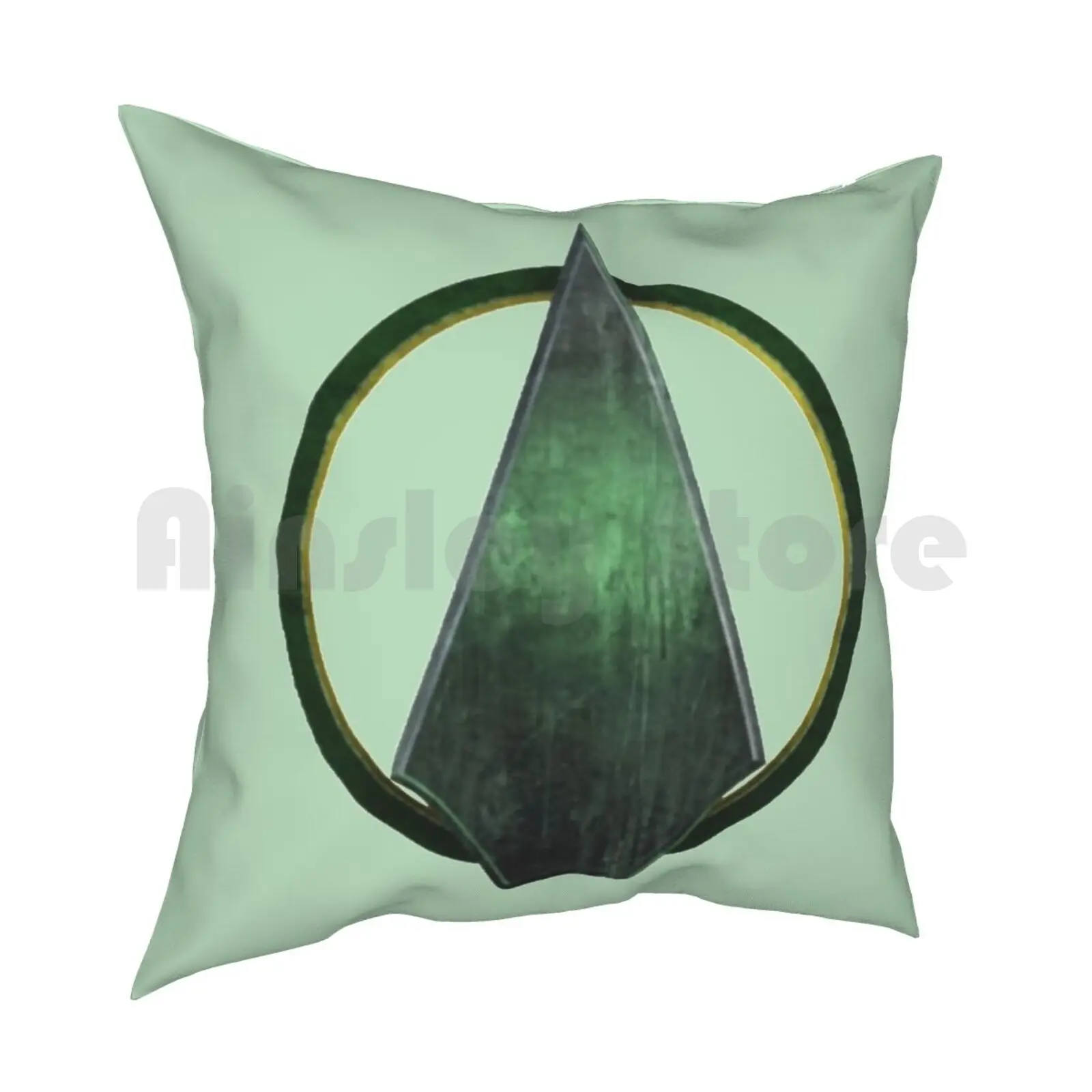 Green Arrow Symbol Pillow Case Printed Home Soft Throw Pillow Green Arrow Green Arrow Superhero Symbol Logo Arrowverse