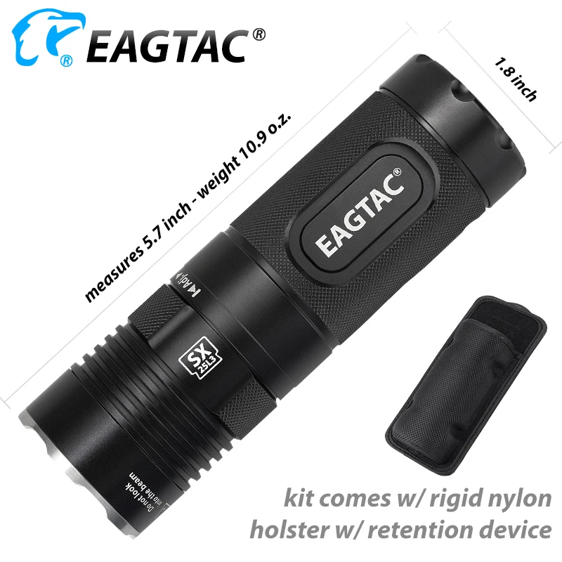 Imagem -04 - Eagtac Sx25l3 Super Brilhante Lanterna Led 3300 Lumens Livre 3*18650 3400mah Bateria