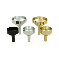 Mini Funil de Alumínio para Transferência de Perfume, Frasco Difusor, Mini Laboratório de Enchimento de Óleo Líquido, Metal, Pequeno ou Grande, Novo, 10Pcs