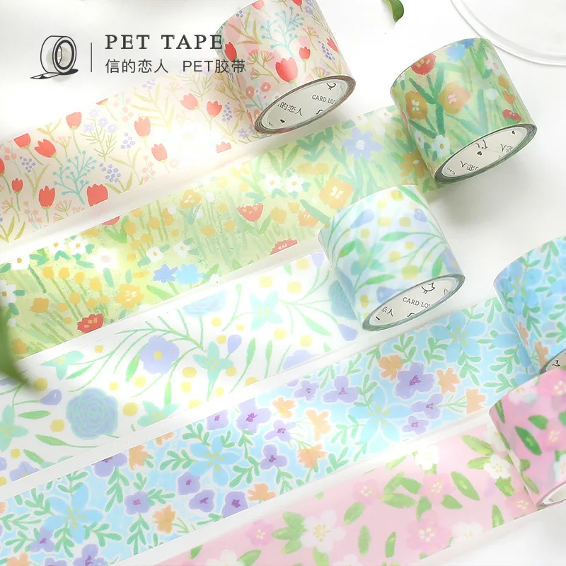 NEW 10pcs/Lot Decorative Flowers Leaves PET Tapes Set for DIY Planner Gift Wrap Adhesive Masking Tape Cute Stationery