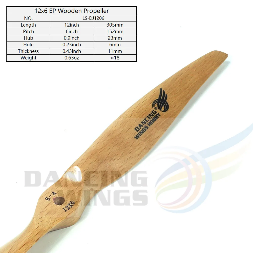 Dancing Wings Hobby Electric Beechwood Wooden Propeller For Electric RC Airplane 6x4 10x5 11x5 12x6 13x6 14x7