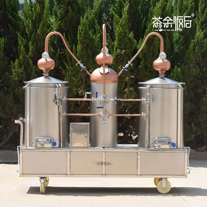 Large Distiller Red Copper Hull Brewing Equipment brewery Brewing Brandy Whisky Vodka Distiller Large Capacity Barrel