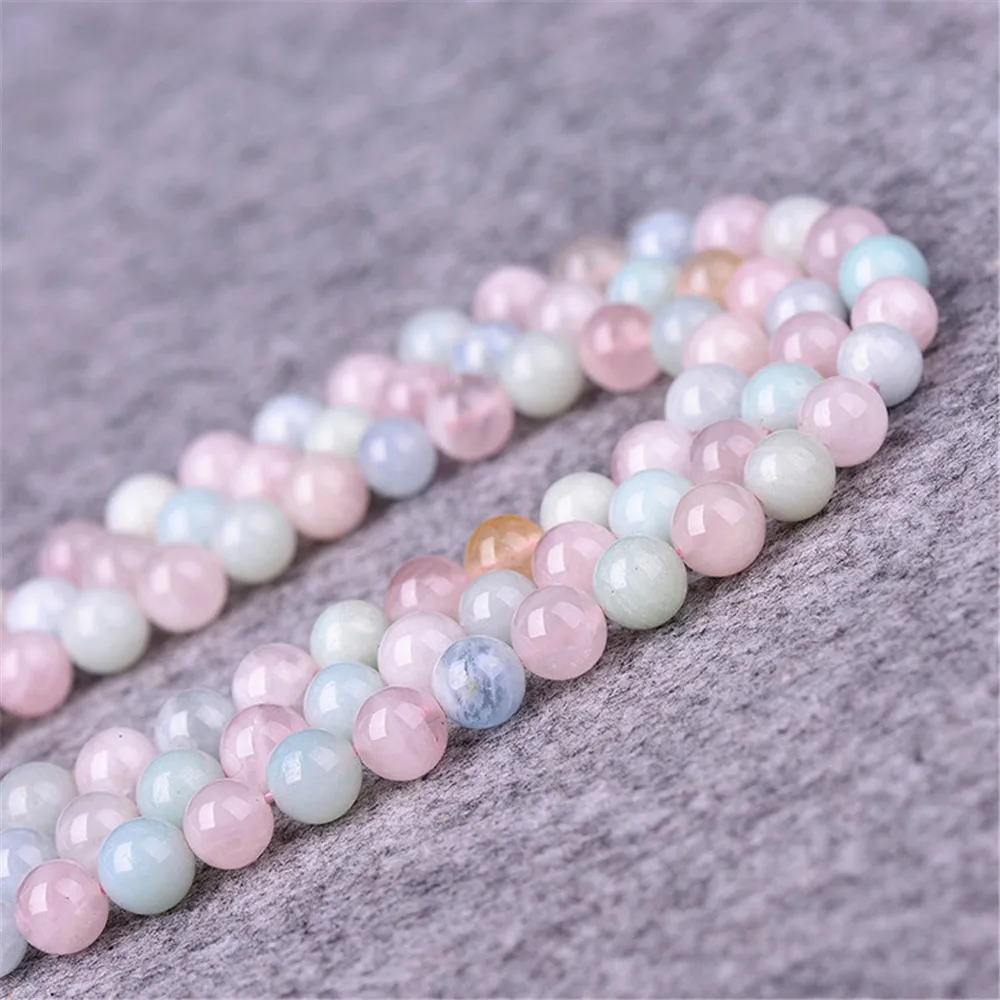 Grade AA Natural Morganite Beads Pink Beryl Beads NOT Dyed 4mm 6mm 8mm Smooth Polished Round 15 Inch Strand GT07