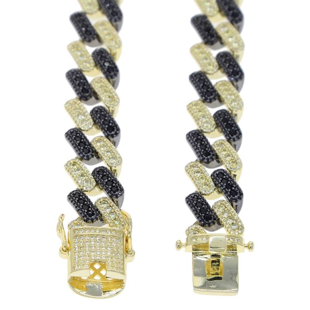 Iced Out Micro Pave Cubic Zircon Cuban Chain Hip Hop Necklace For Men Boy 18'' 20'' Long Necklace Wholesale New Necklace 2025