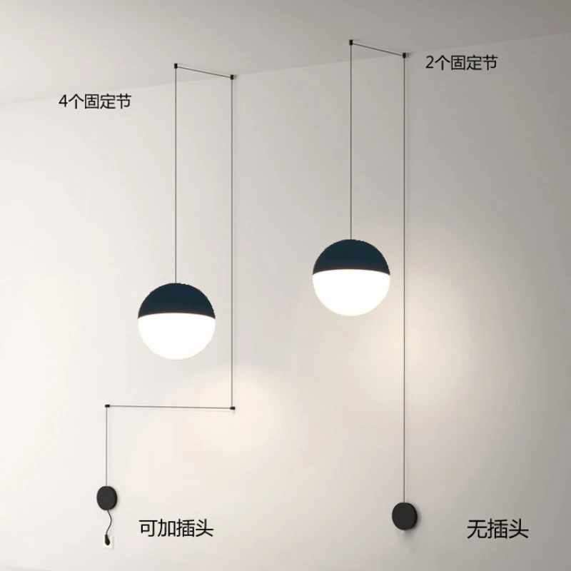 

Modern personality bedside LED Pendant Lamp Wire Suspension Lights AC85-265V for bedroom living room attic E27 pendant light