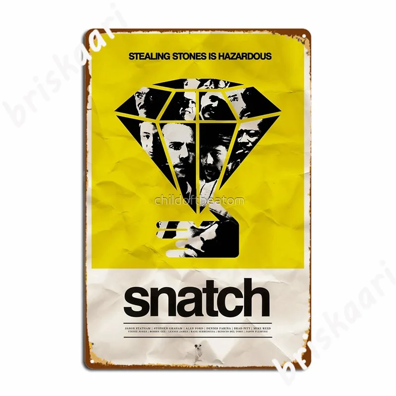 Snatch Minimalist Poster Metal Signs Wall Cave Club Bar create Wall Plaque Tin sign Posters