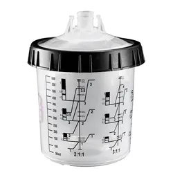 1pc Paint Mixing Cup P-PS Clear Graduated Hard Inner Cup Lid Plastic H/O Quick Mixing Cup for Paint UV Resin Epoxy Mixing Cup