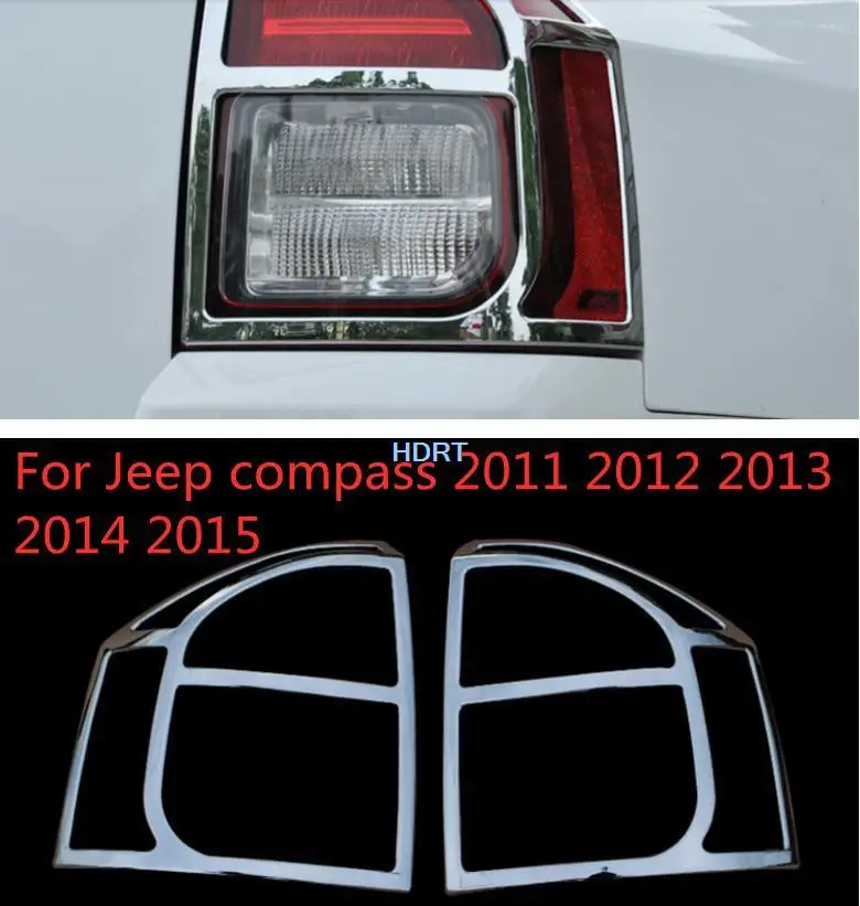 

Rear Light Lamp Cover Trim For Jeep compass 2011 2012 2013 2014 2015 ABS Chrome Tail Taillight Frame Trims Sticker Car Styling