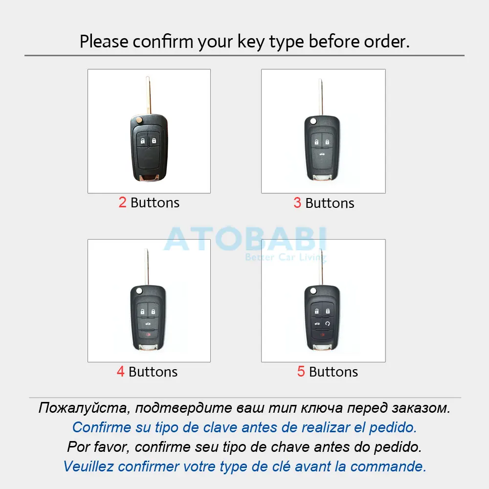 Leather Car Key Case For Chevrolet Camaro Cruze Malibu Impala Equinox Sonic Spark 2 3 4 5 Buttons Folding Remote Protector Cover