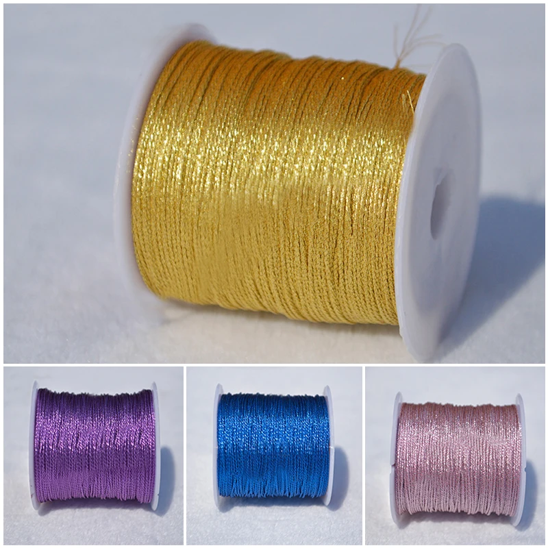 100M/Roll Gold Silver Rope For Jewelry Bracelet Twine Tag Tassel Making Crafts Gift Thread Wedding Christmas Decoration Rope