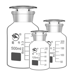 High Borosilicate White Wide Mouth Bottle High Temperature Resistant Reagent Bottle Laboratory 60ml /125ml /250ml /500ml /1000ml