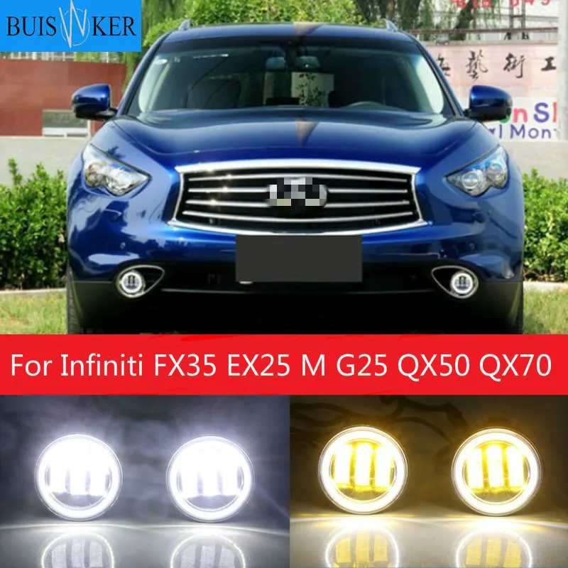 

Car Fog light Kit Angel Eye DRL For Infiniti FX35 EX25 M G25 QX50 QX70