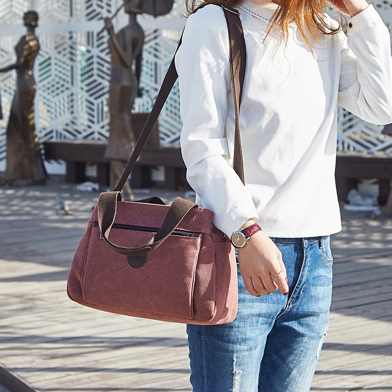 Neue Multifunktions Umhängetasche für Frauen Schulter Messenger Taschen Weibliche Leinwand Handtaschen Mode Große Kapazität Hobos Pack – Detail 10