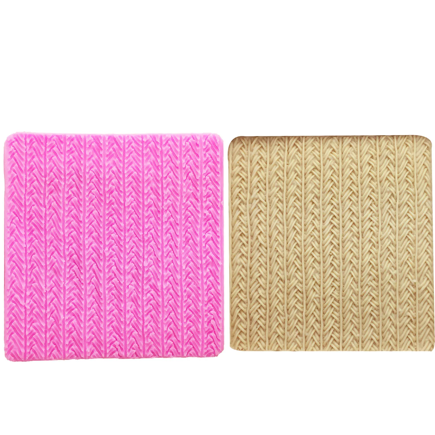 Sweater Fabric Knitting Texture Fondant Silicone Molds Knit Printing Pad Texture Template Cake Decorating Kitchen Baking Tools