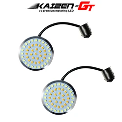 2PCS 1157 Bullet 2 inches White&Amber Switchback LED Front Turn Signal Light Bulbs For Harley Davidson Softail Dyna Motorcycles