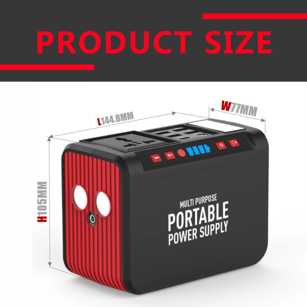 Estação de energia portátil de emergência, saída CA, USB-PD, banco tipo C, gerador solar para a vida diária, popular, inverno