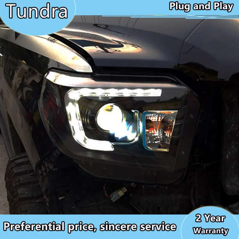 

Head Lamp for Toyota Tundra 2014-2017 LED Headlights For 2014-2017 Sequoia LED Headlight bi- Xenon LED DRL Headlight assembly