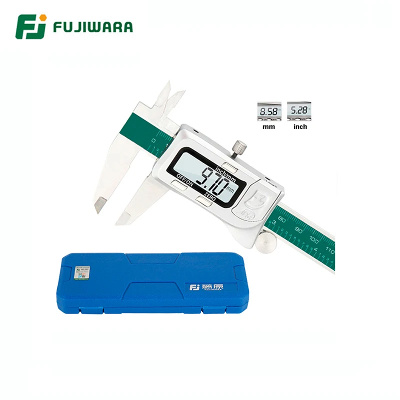 FUJIWARA IP54 Digital Display Stainless Steel Caliper 0-150mm MM/Inch LCD Electronic Vernier Caliper