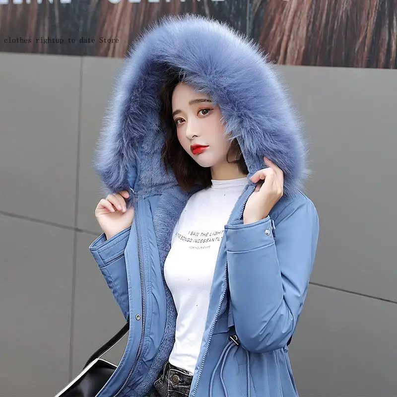 Female Fur Lining Thick Winter Coat Women -30 Degrees Snow Wear Long Parkas Winter Jacket Women Fur Hooded Clothing