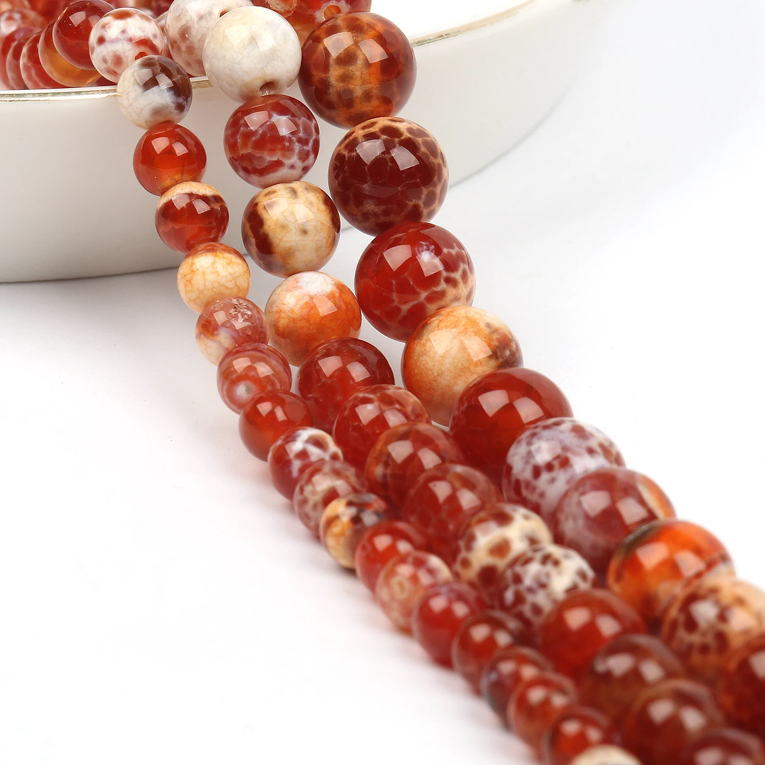 Red Fire Agate 6/8/10mm Natural Stone Beads Round Shape Loose Spacer Beads For Jewelry Making Diy Bracelet Necklace 15inch