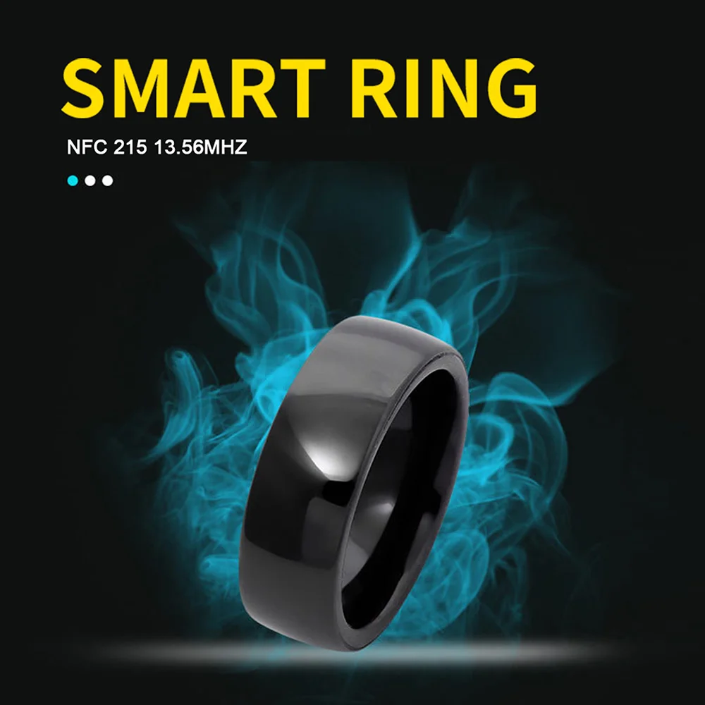 RFID Black Ceramics Smart Finger Ring Wear NFC 215 Chip 13.56MHZ NFC for Men or Women 2021