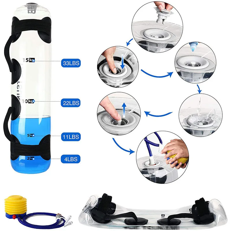 Bolsa de água para halterofilismo, Home Fitness, sacos Aqua, saco de musculação, esportes de ginástica, saco de areia portátil cross-fit, 25kg