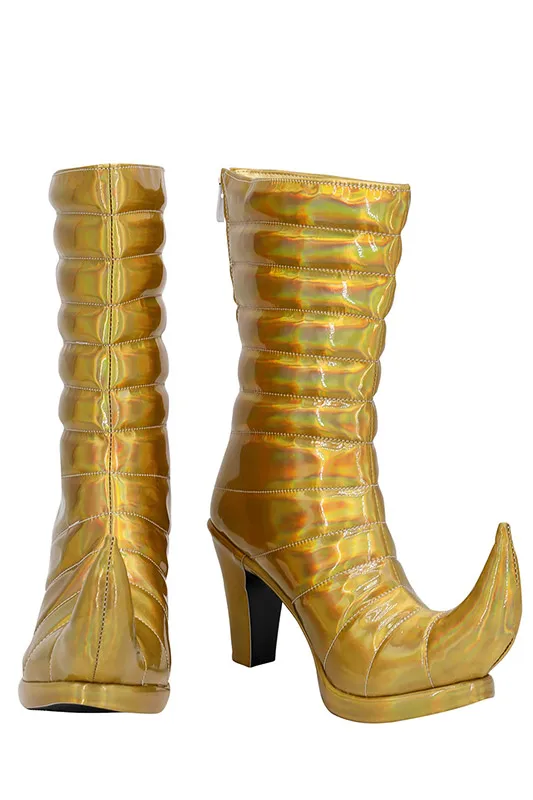 Homens e mulheres Dio Brando Sapatos de Cosplay, Botas Anime, Amarelo Dourado, Acessório Trajes de Halloween, Custom Made