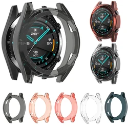 Silicone Shockproof Protective Case Cover For Huawei watch GT GT2 42mm 46mm Soft Transparent TPU Protector Shell Frame