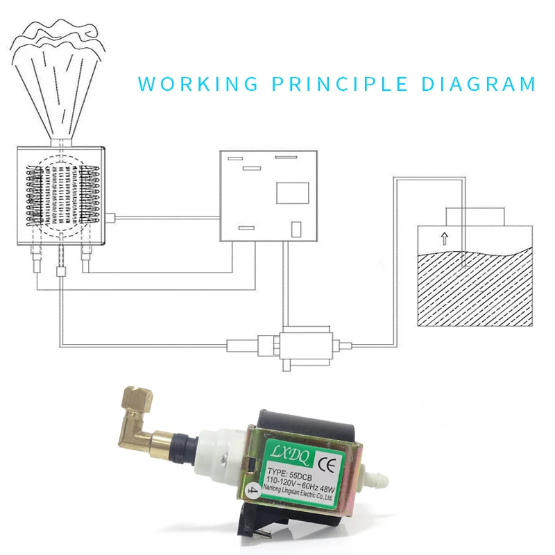 55DCB 48W Oil Pump Power Pump 110V 220V For 1200W / 1500W Snow Smoke Fog Machine Electromagnetic Pump