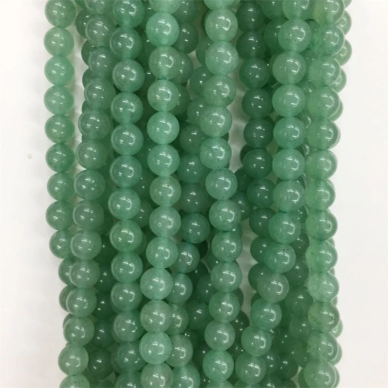 

Natural Stone Green Aventurine Smooth Round Loose Beads 15" Strand 4 6 8 10 12MM For Bracelet Necklace Jewelry Making Design