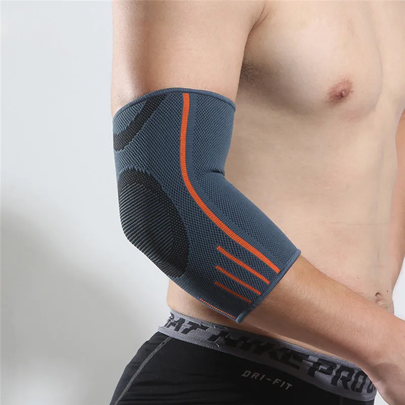 Elbow Protective Support Elastic Gym Sport Elbow Pads Men Absorb Sweat Sports Basketball Arm Sleeve Elbow Brace