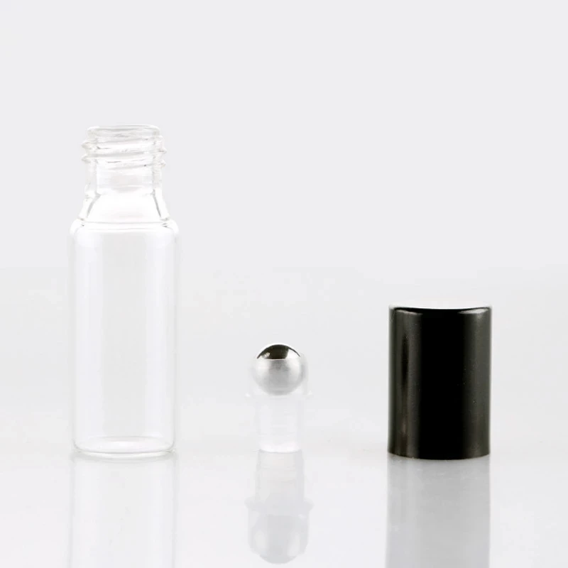 100pcs/lot 5ml Clear Roll on Roller Bottle for Essential Oil Refillable Perfume Bottle Empty Glass Container Makeup Vials