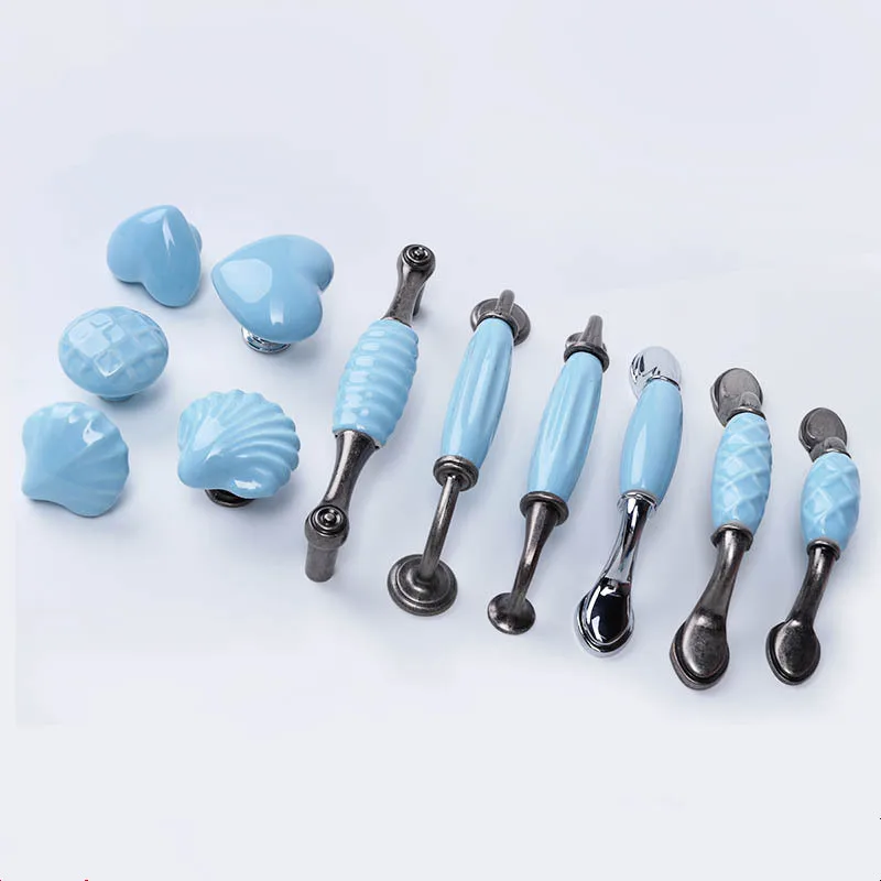 

Blue Ceramic Cabinet Handles Drawer Knobs Kitchen Handles Cabinet Knobs and Handles Drawer Pulls Ceramic Knobs for Furniture