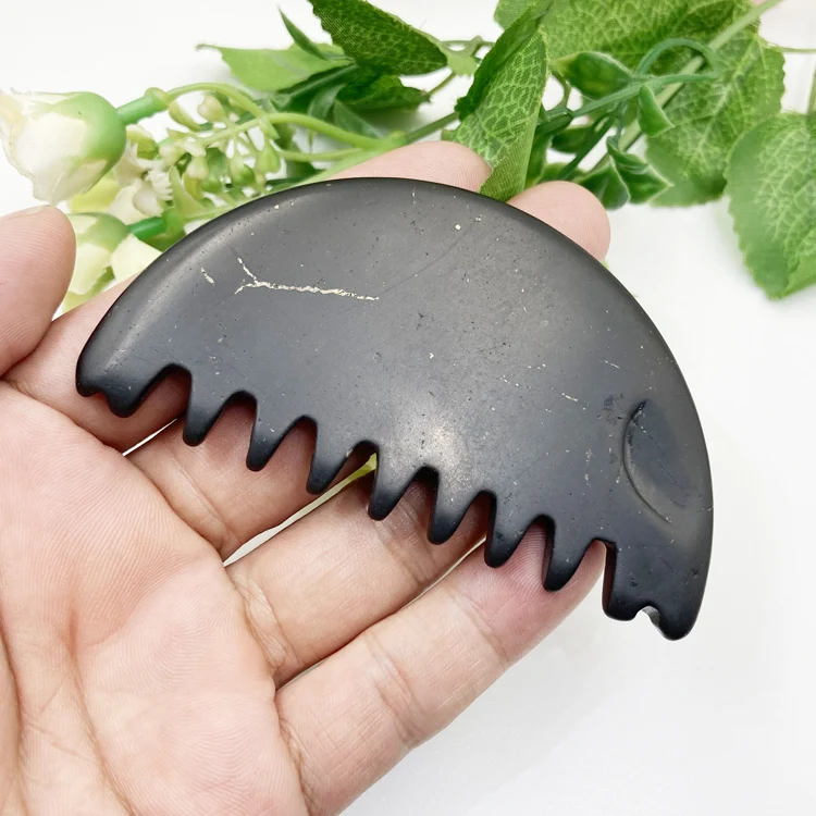 Wholesale 1pcs Natural Shungite Scraping board,Stone Massager,Healing Chakra Balancing,65x38mm