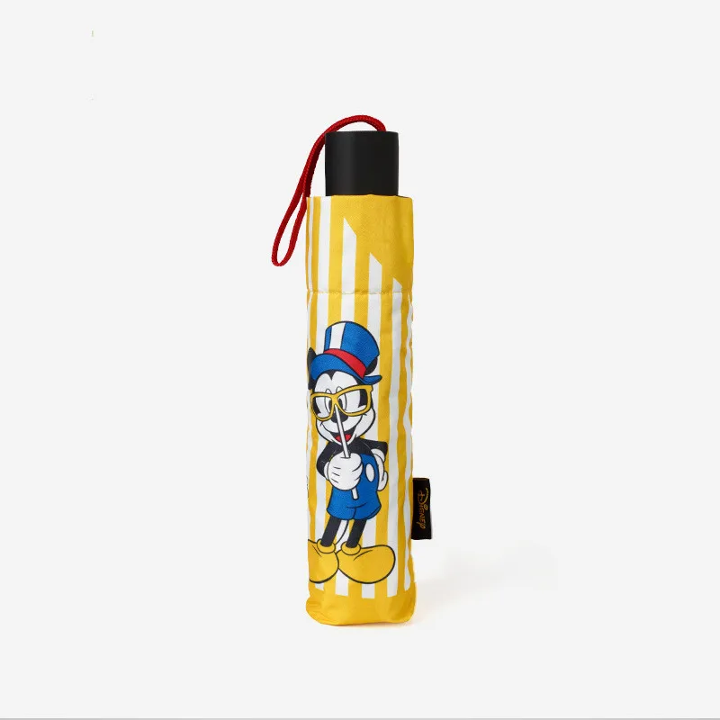 Disney yellow Mickey minnie umbrella Folding Umbrella Student Sunscreen Skid Outdoor Children Umbrella gift high quality