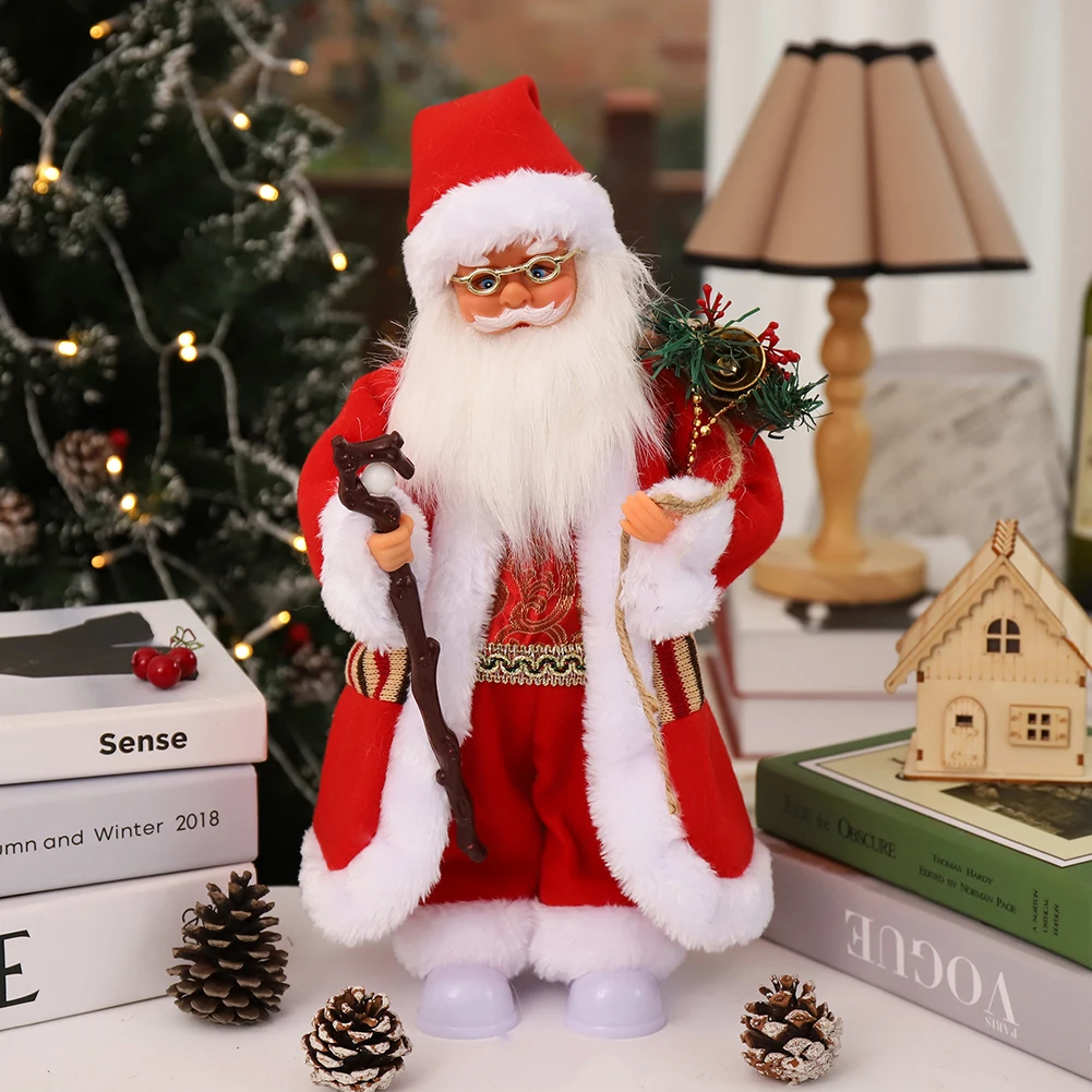 Christmas Musical Electric Plaything with Light Santa Claus Plaything Christmas New Year Children Gifts Toys Xmas Home Bar Decor