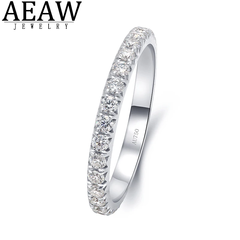 

Real 14k White Gold Fine CVD HPHT Lab Grown Diamond Gold Ring Band DEF Color VVS1 Round Cut Valentine Gift for Women Lady