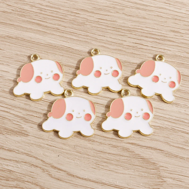10 Stück Cartoon-Tier-Charms für die Schmuckherstellung, Emaille, Panda, Kaninchen, Katze, Hund, Elefant, Charms-Anhänger für Halsketten, Ohrringe, Geschenk – Detail 23