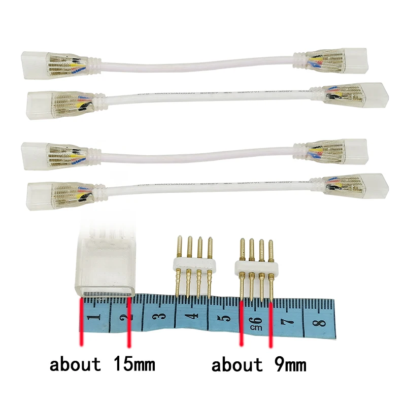 220V Led Strip Connector 90องศา RGB Led สำหรับ2835/ 3528/ RGB ขั้วต่อมุมขวา2Pin 4Pin Led Connector