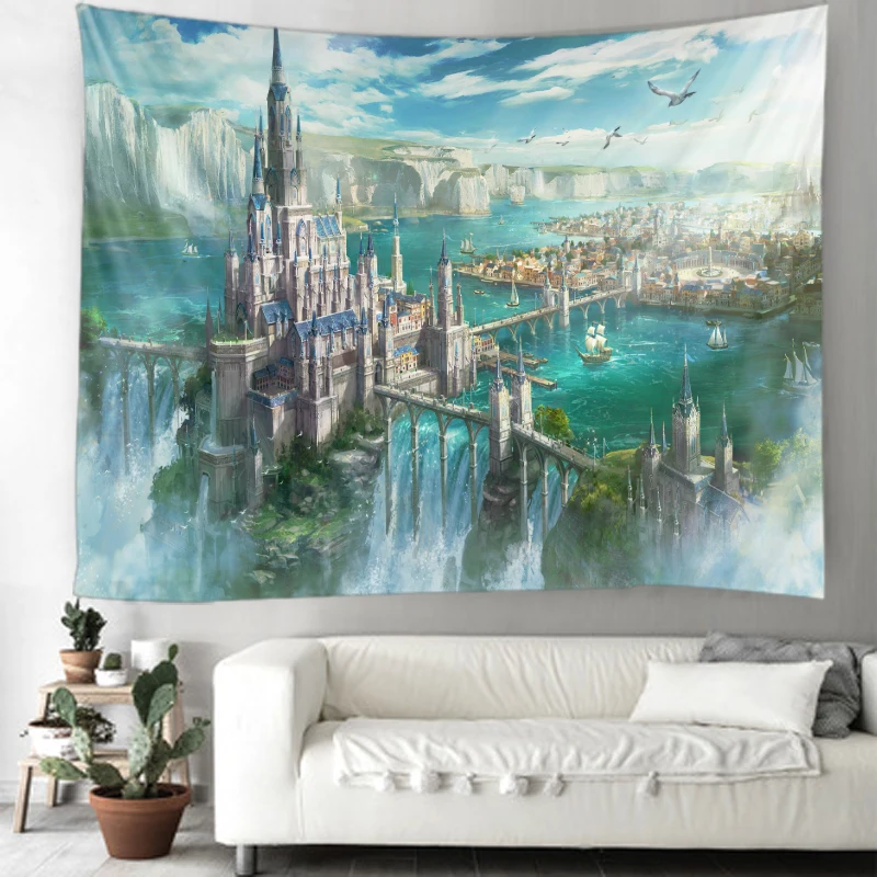 Castle Tapestry Beautiful Dreamy Castle Tapestry Bohemian Hippie Wall Mounted Tapestry Living Room Dormitory Decoration Tapestry