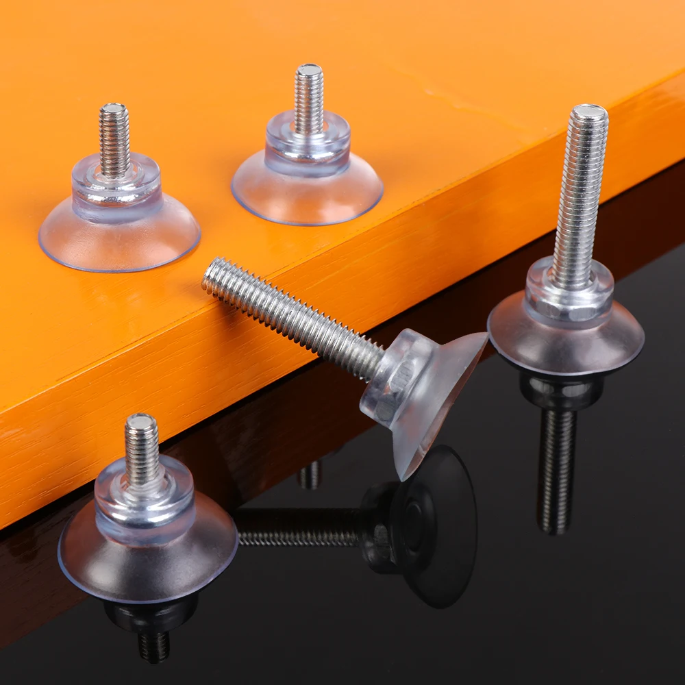 5/10Pcs M6/M8 Screw Rubber Suction Cup Transparent Suckers Turn Nut Glass Table Tops Storage Tool Hooks