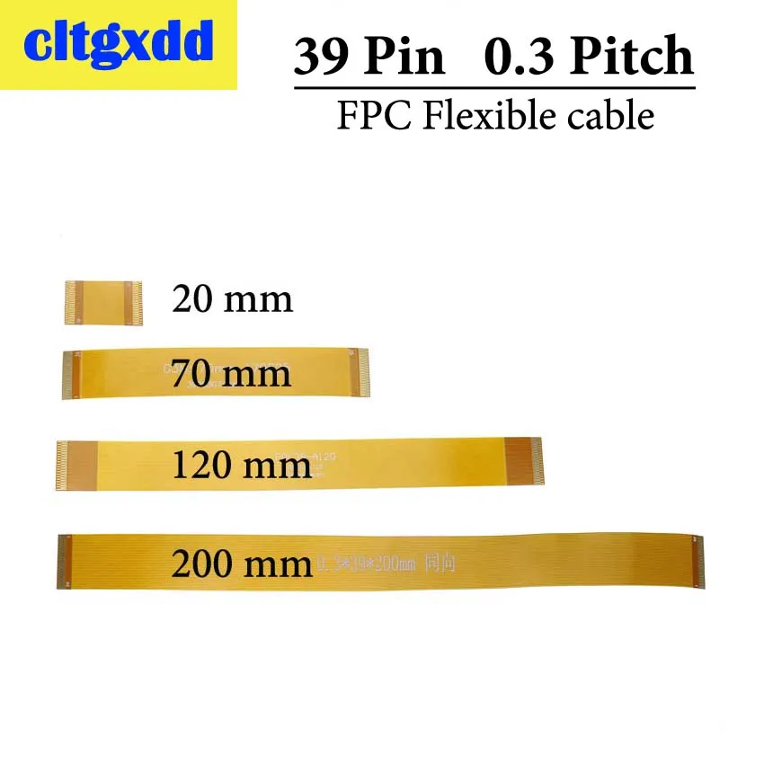 cltgxdd Gold plated 0.3 mm Pitch 39P  FPC Cable Spacing 0.3mm 39Pin FPC FFC Connector Flexible flat Cable Line 20 70 120 200 mm